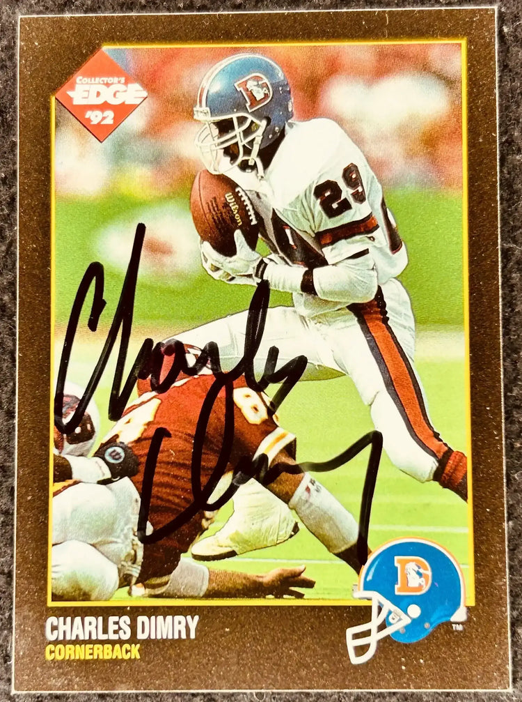 Charles Dimry signed Broncos 1992 Collector’s Edge card - AutographsForSale.com