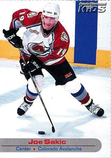 Joe Sakic Colorado Avalanche 1996 & 2001 SI for Kids cards - AutographsForSale.com