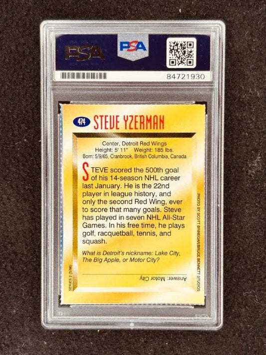 Steve Yzerman signed Red Wings 1996 SI for Kids card PSA/DNA slab - AutographsForSale.com