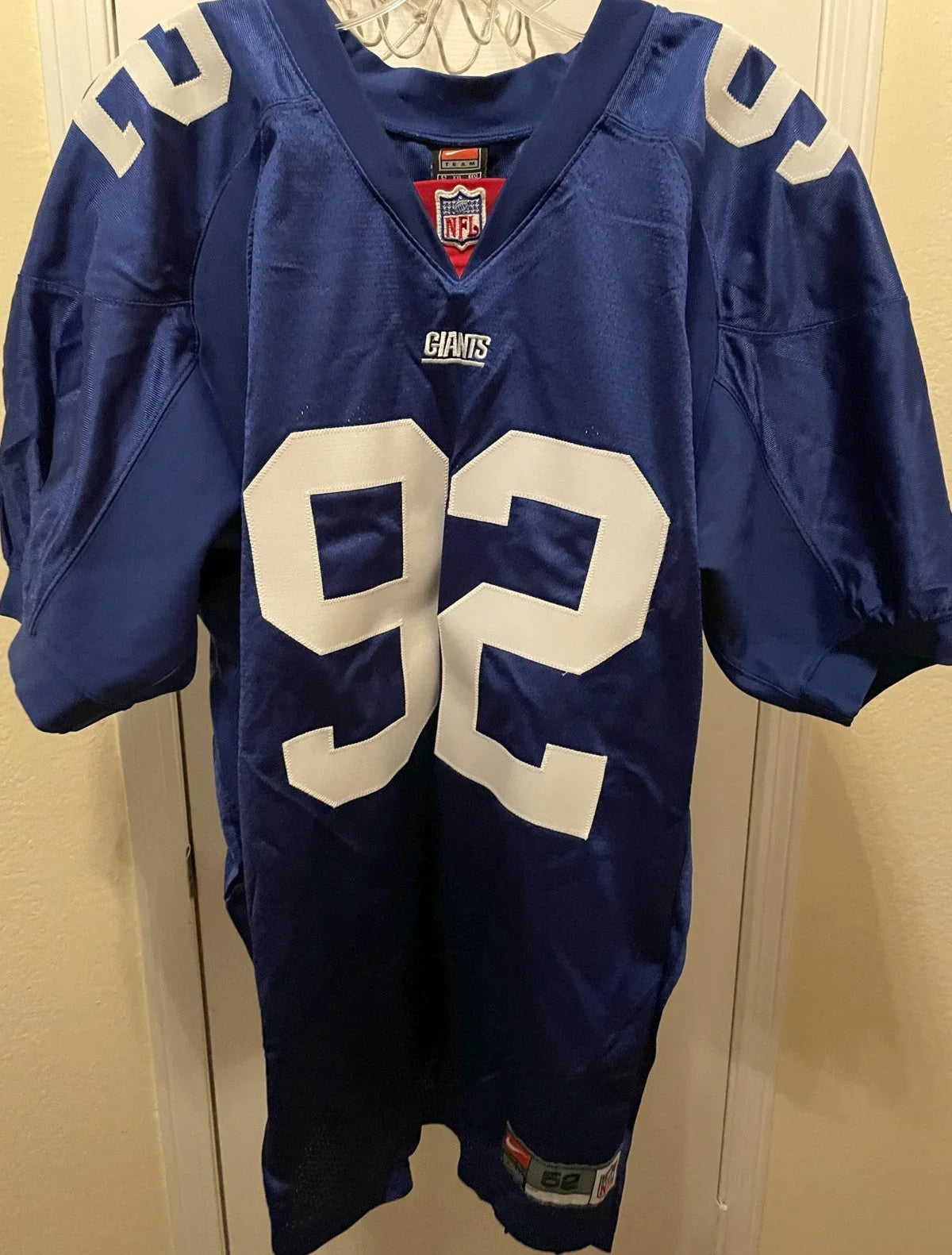 Michael Strahan autographed 2000 New York Giants Nike game model jersey JSA - AutographsForSale.com