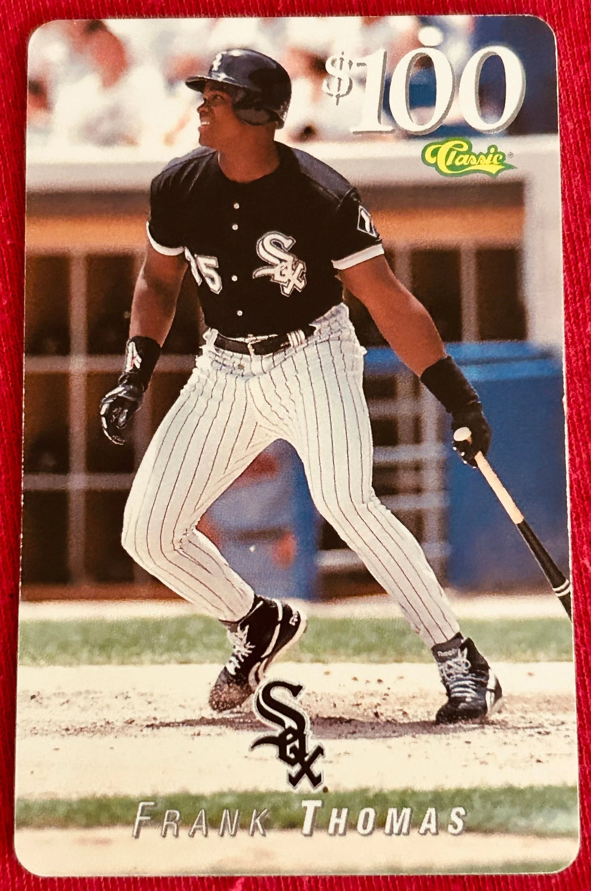 Frank Thomas White Sox 1997 Classic $100 Phone card Used - AutographsForSale.com