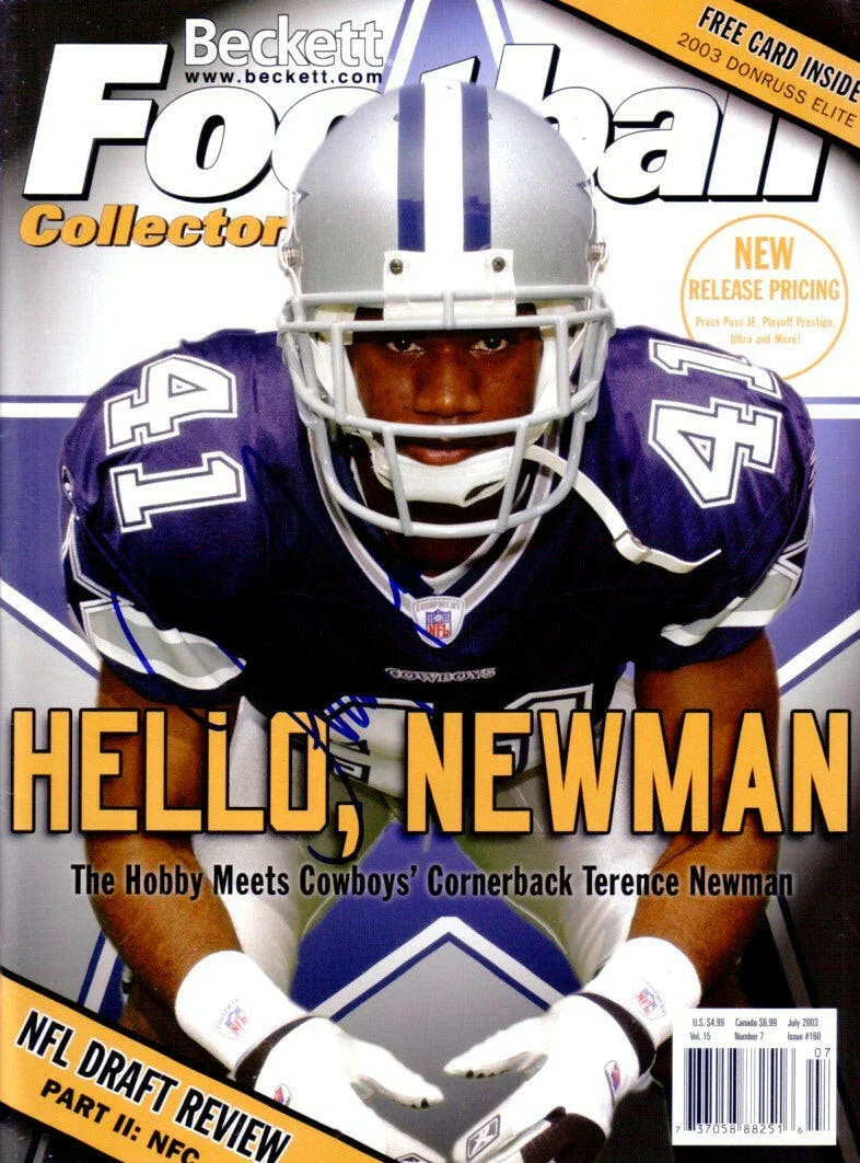 Terence Newman signed Dallas Cowboys 2003 Beckett Football magazine - AutographsForSale.com