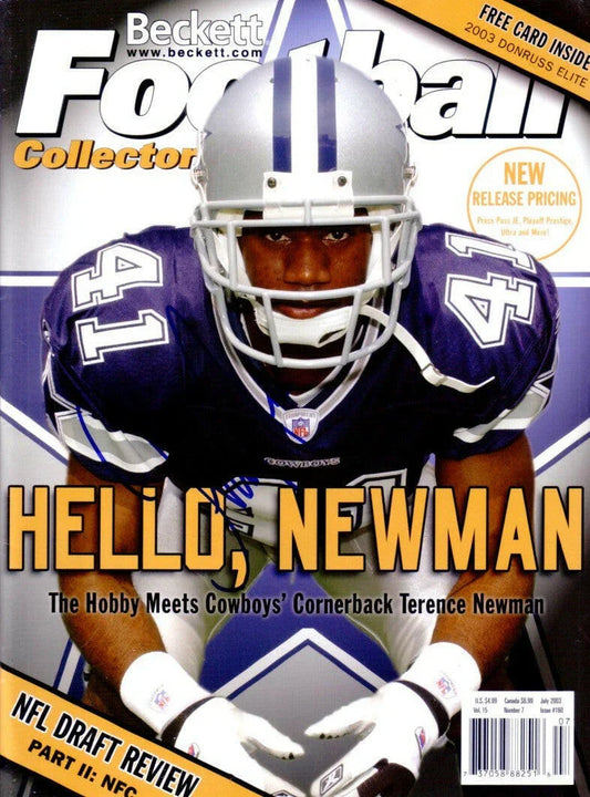 Terence Newman signed Dallas Cowboys 2003 Beckett Football magazine - AutographsForSale.com
