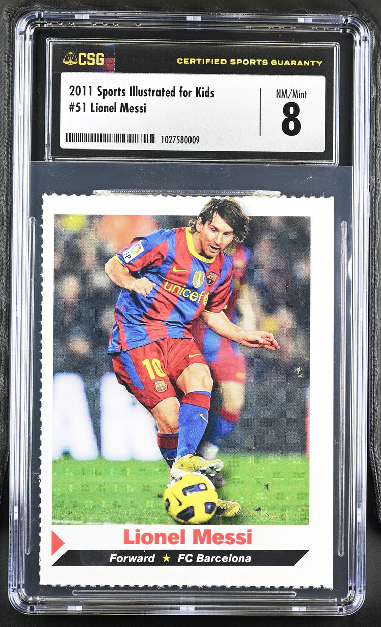 Lionel Messi 2011 SI for Kids soccer card CSG grade 8 - AutographsForSale.com