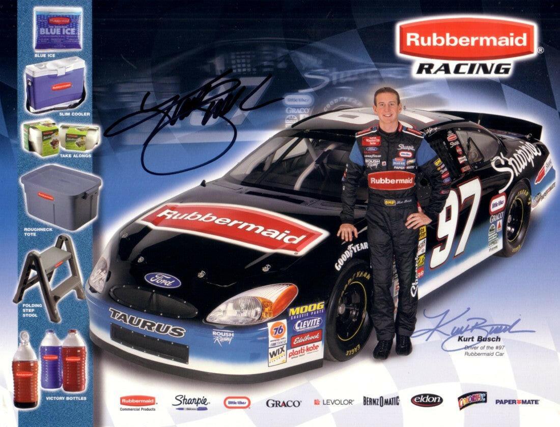 Kurt Busch signed Rubbermaid Racing NASCAR 8.5x11 photo card - AutographsForSale.com
