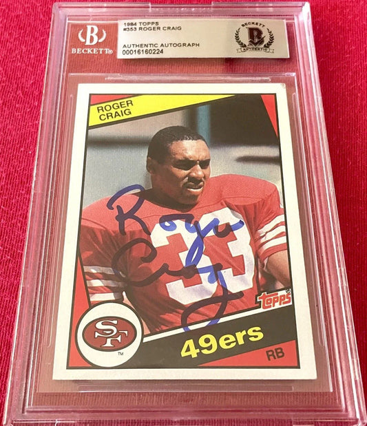 Roger Craig autographed San Francisco 49ers 1984 Topps Rookie Card BAS slabbed - AutographsForSale.com