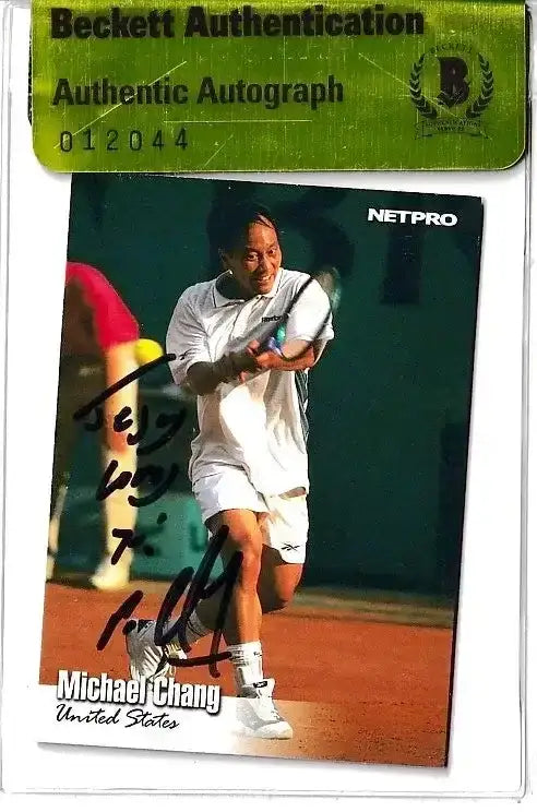 Michael Chang signed 2003 NetPro tennis card BAS certified - AutographsForSale.com