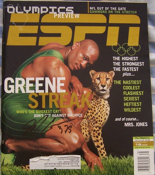 Maurice Greene signed 2000 Olympic ESPN magazine with 9.79 - AutographsForSale.com