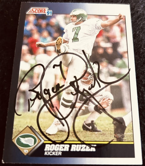 Roger Ruzek autographed Philadelphia Eagles 1991 Score NFL football card - AutographsForSale.com