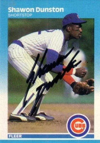 Shawon Dunston autographed Chicago Cubs 1987 Fleer card - AutographsForSale.com