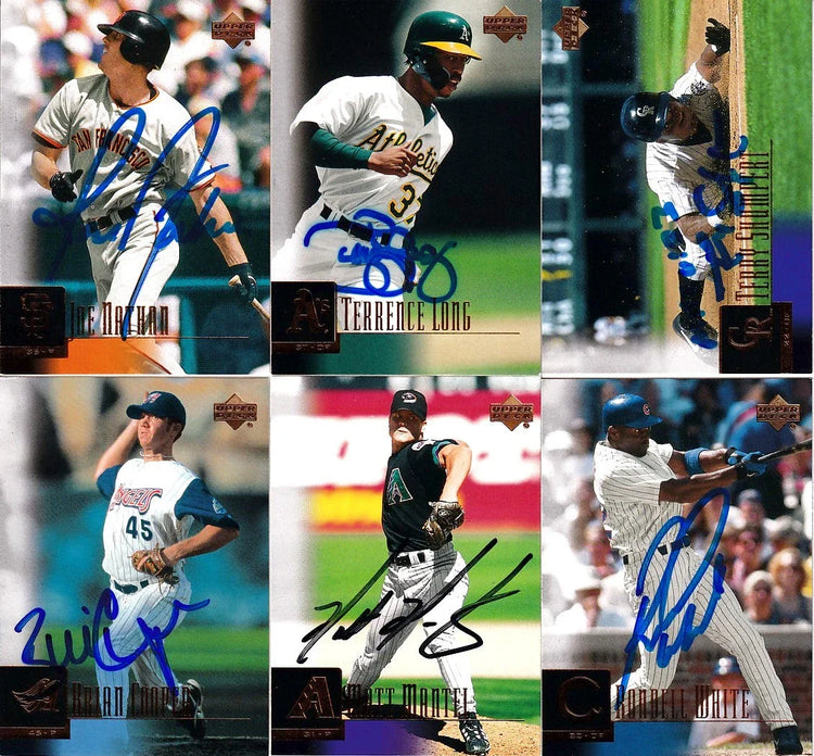 6 signed 2001 Upper Deck cards Terrence Long Matt Mantei Joe Nathan Rondell White - AutographsForSale.com