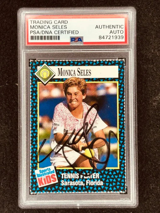 Monica Seles autographed 1992 Sports Illustrated for Kids tennis card PSA/DNA slab - AutographsForSale.com