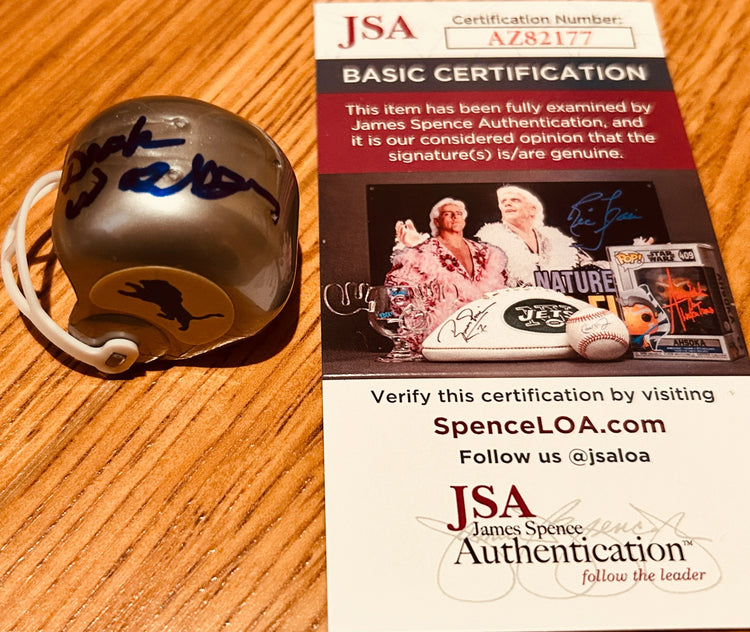 Doak Walker signed Detroit Lions Vending Machine Micro Helmet JSA - AutographsForSale.com