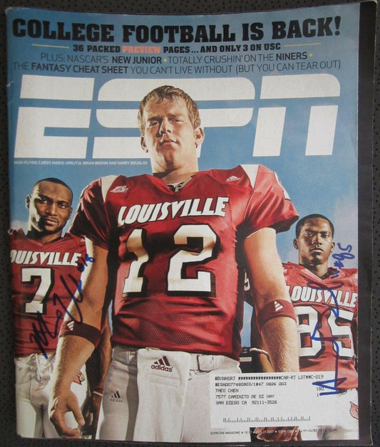 Harry Douglas and Mario Urrutia autographed Louisville Cardinals 2007 ESPN Magazine - AutographsForSale.com