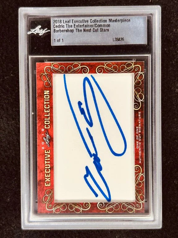 Cedric Entertainer & Common 2018 Leaf Masterpiece Cut Signature certified signed card 1/1 JSA Barbershop - AutographsForSale.com