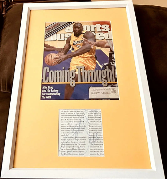 Shaquille O'Neal autograph framed with Lakers 2000 Sports Illustrated cover JSA - AutographsForSale.com