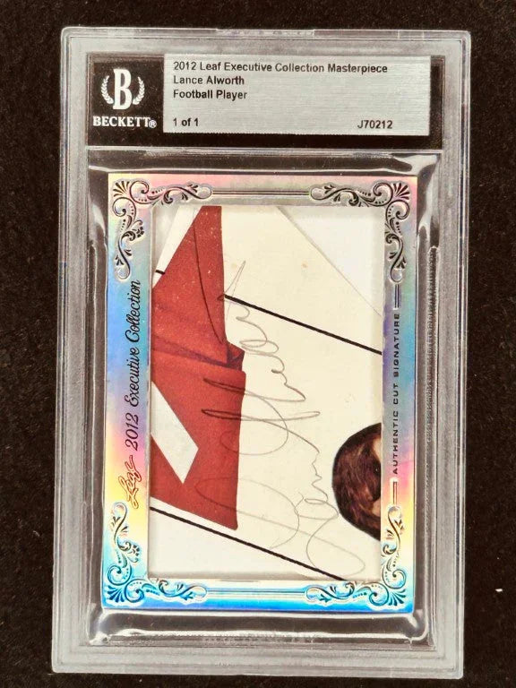 Lance Alworth 2012 Leaf Masterpiece Cut Signature certified signed card 1/1 Chargers JSA - AutographsForSale.com