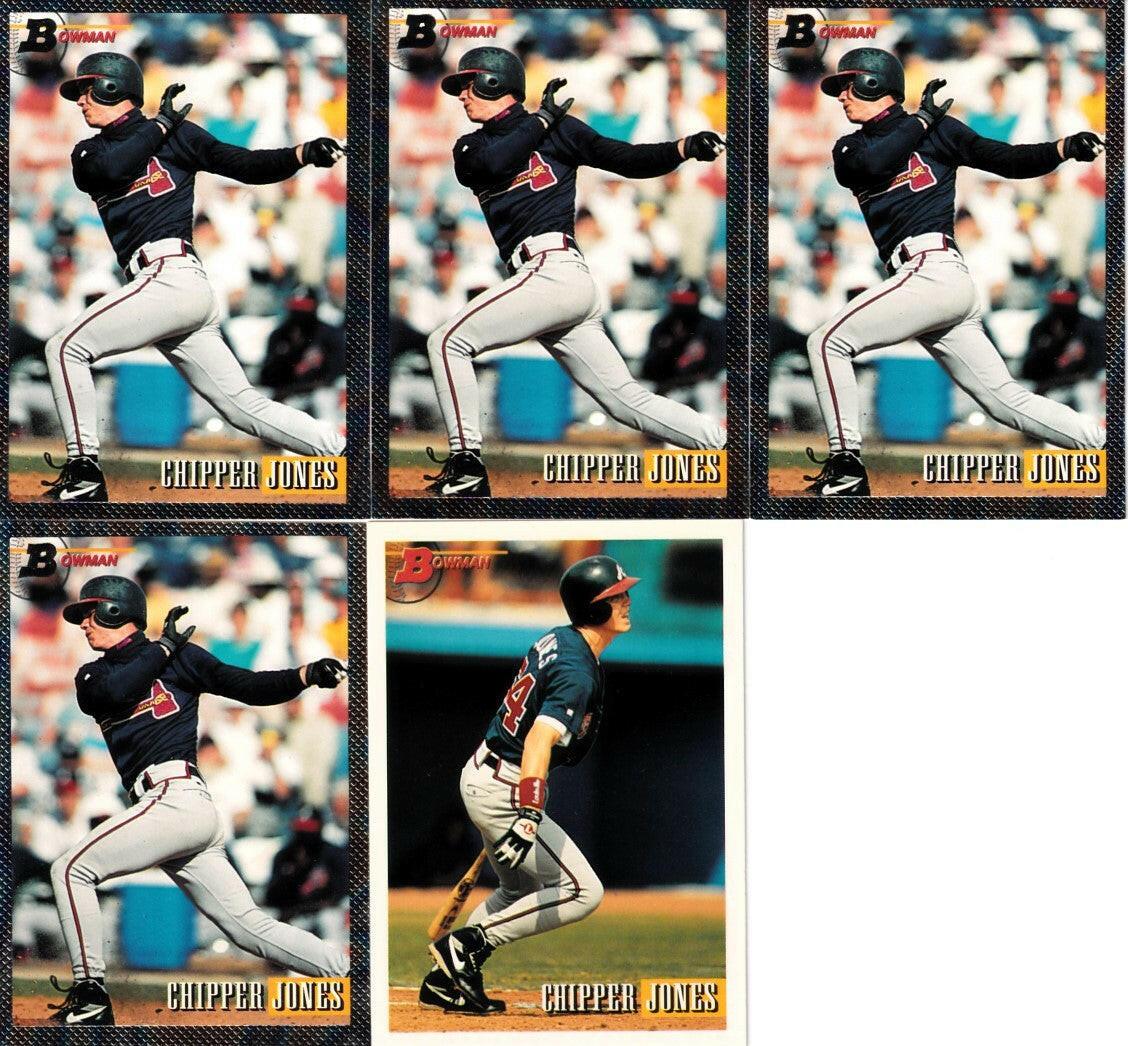 Chipper Jones Atlanta Braves 1993 Bowman 5 cards (4 foil and 1 regular) - AutographsForSale.com
