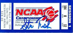Steve Fisher signed Michigan Wolverines 1994 NCAA Tournament ticket BAS - AutographsForSale.com