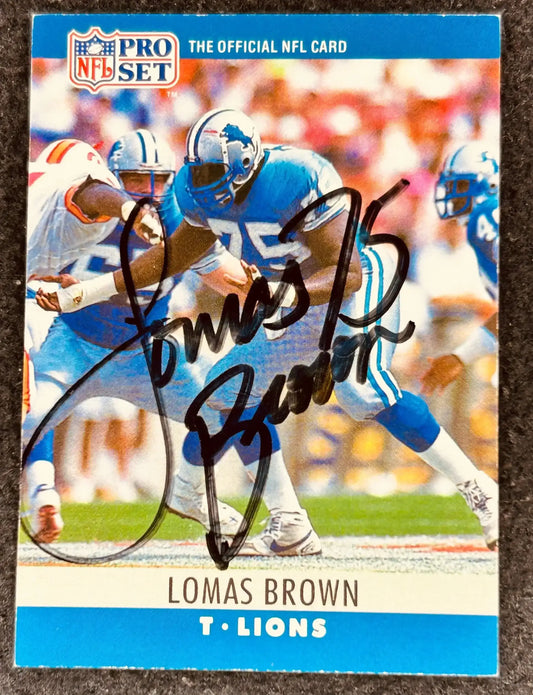 Lomas Brown autographed Detroit Lions 1990 Pro Set card - AutographsForSale.com