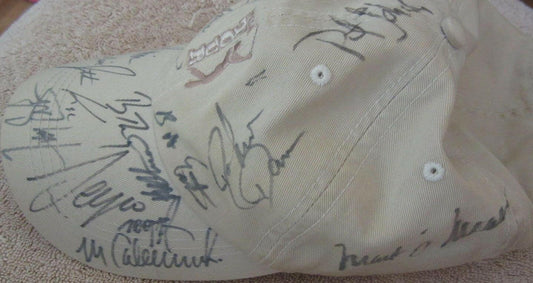 Signed PGA Tour golf cap Mark Calcavecchia Stewart Cink Mark O'Meara Corey Pavin Bob Tway - AutographsForSale.com