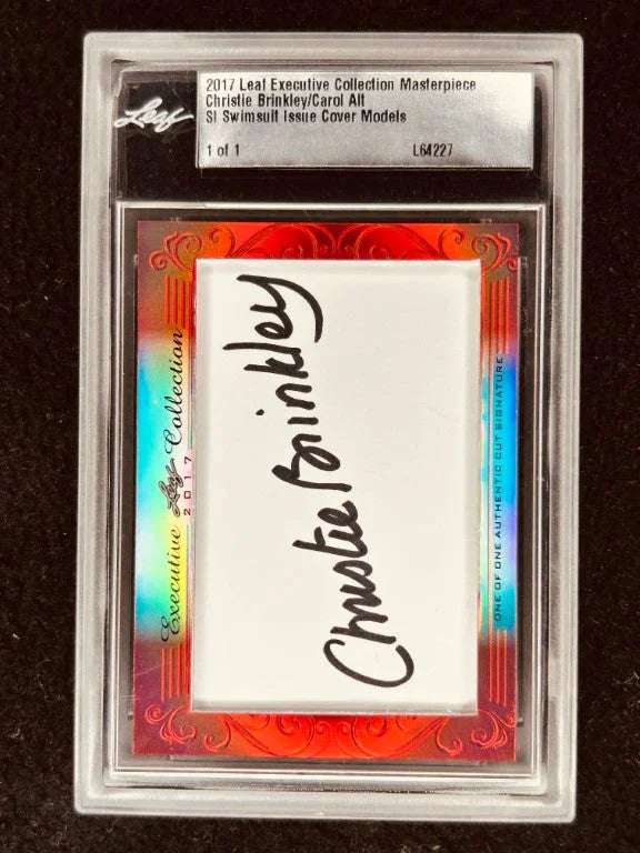 Christie Brinkley & Carol Alt 2017 Leaf Masterpiece Cut Signature certified signed card 1/1 JSA SI Swimsuit - AutographsForSale.com