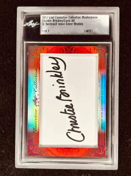 Christie Brinkley and Carol Alt 2017 Leaf Masterpiece Cut Signature certified autograph card 1/1 JSA SI Swimsuit - AutographsForSale.com