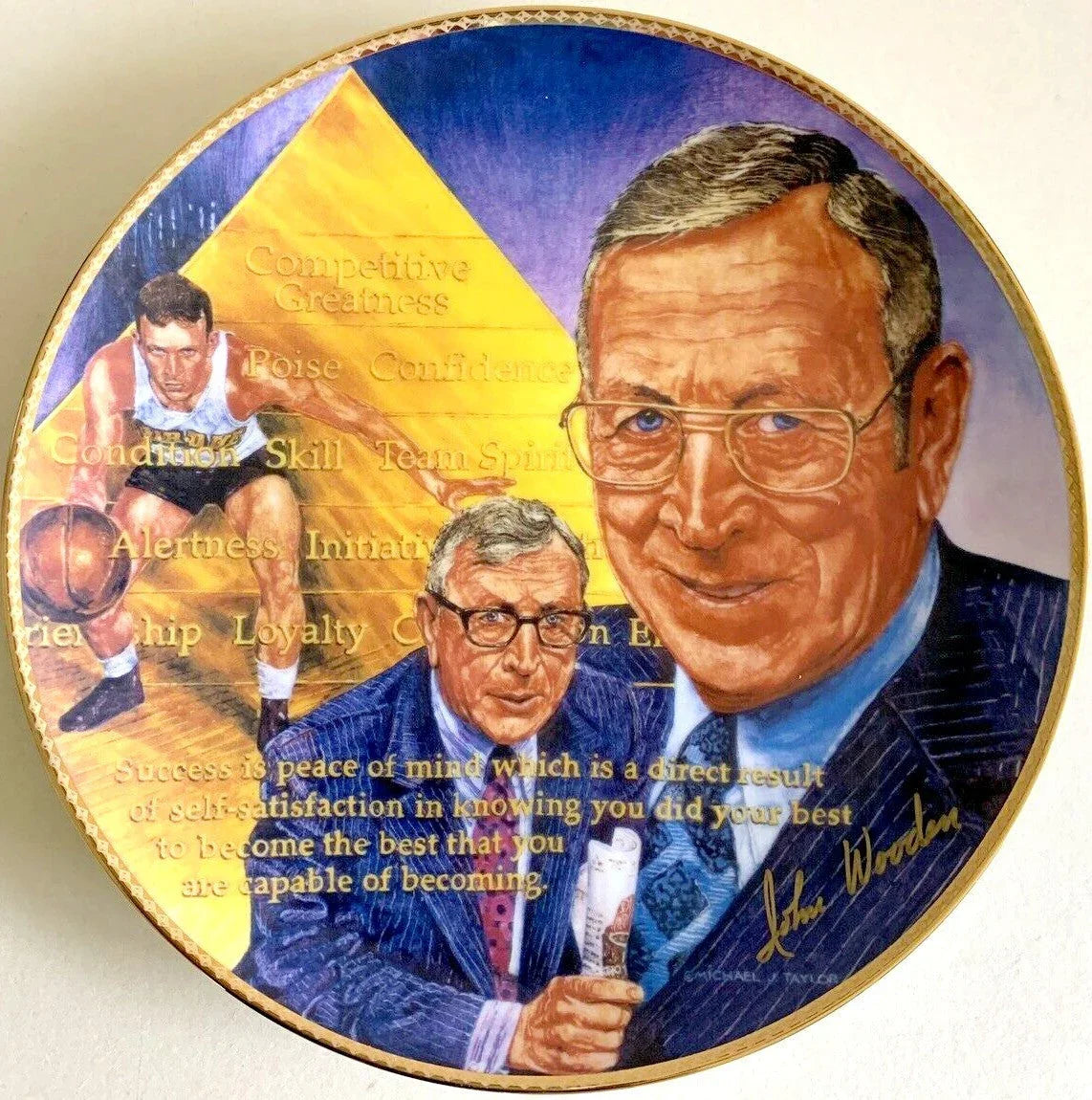 John Wooden autographed UCLA Bruins Gartlan plate (limited edition 1975) - AutographsForSale.com