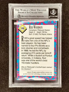 Rod Woodson signed Steelers 1993 SI for Kids card BAS certified - AutographsForSale.com