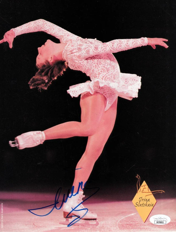 Irina Slutskaya signed full page magazine ice skating photo JSA - AutographsForSale.com