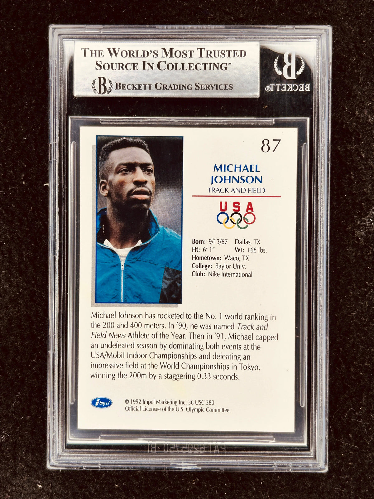 Michael Johnson autographed 1992 Impel US Olympic Hopefuls card BAS - AutographsForSale.com