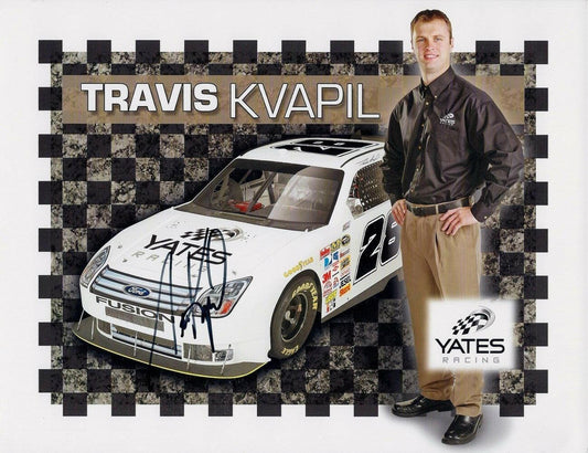 Travis Kvapil autographed Yates Racing NASCAR photo card - AutographsForSale.com