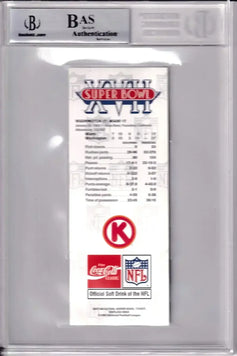 Joe Theismann signed Super Bowl 17 ticket BAS certified Redskins - AutographsForSale.com