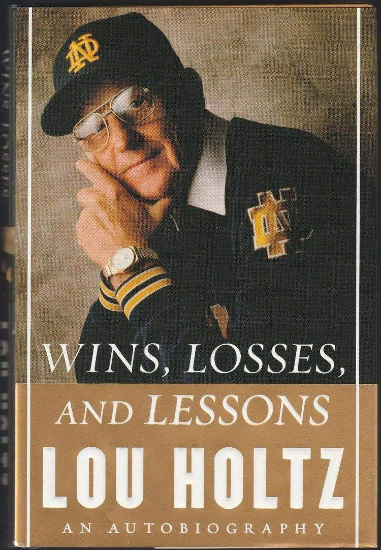 Lou Holtz autographed Wins Losses & Lessons hardcover book - AutographsForSale.com