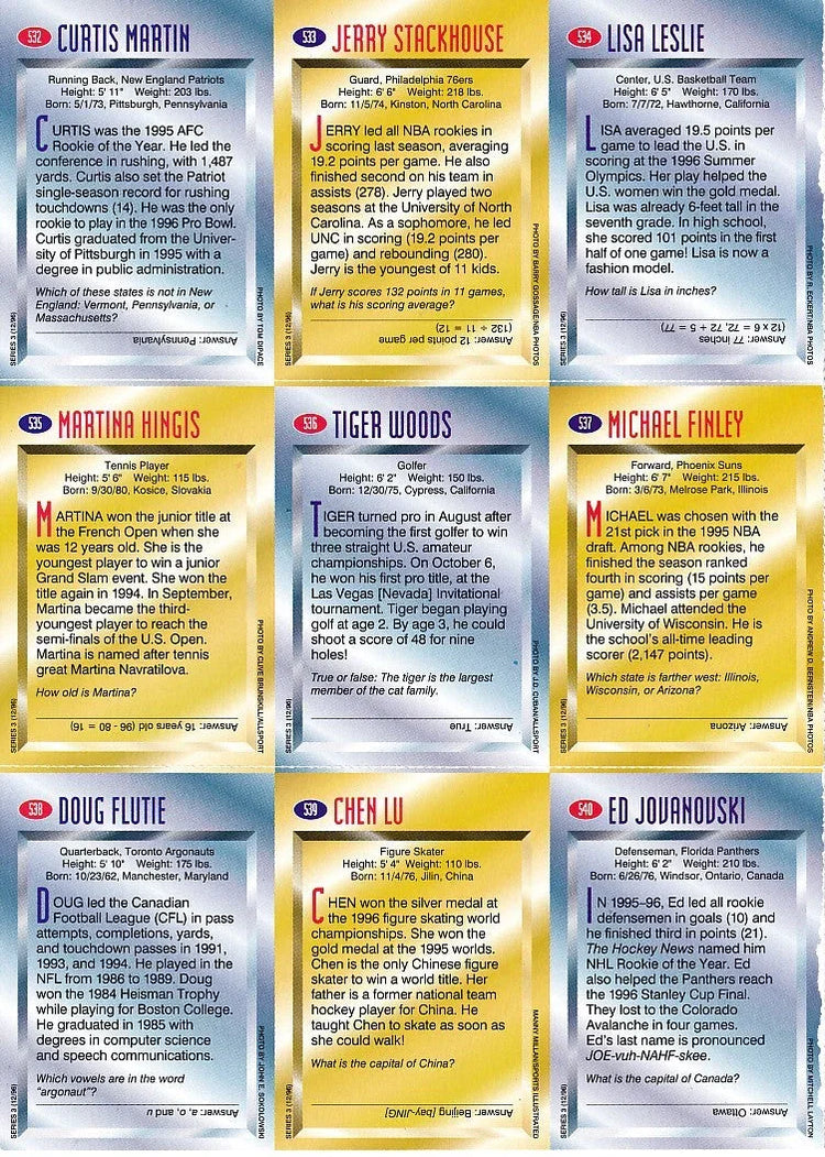 Tiger Woods autographed 1996 Sports Illustrated for Kids Rookie Card sheet JSA - AutographsForSale.com