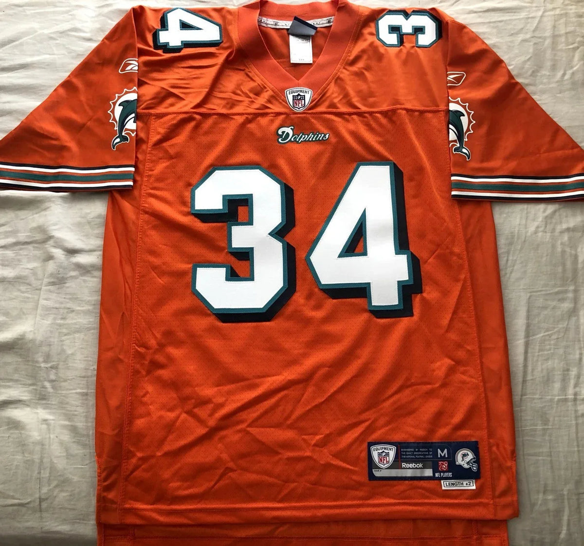 Ricky Williams Miami Dolphins Reebok orange stitched LARGE jersey NEW - AutographsForSale.com