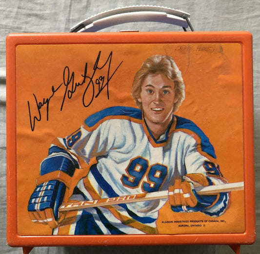 Wayne Gretzky Edmonton Oilers 80s Aladdin lunch box & unused Thermos - AutographsForSale.com