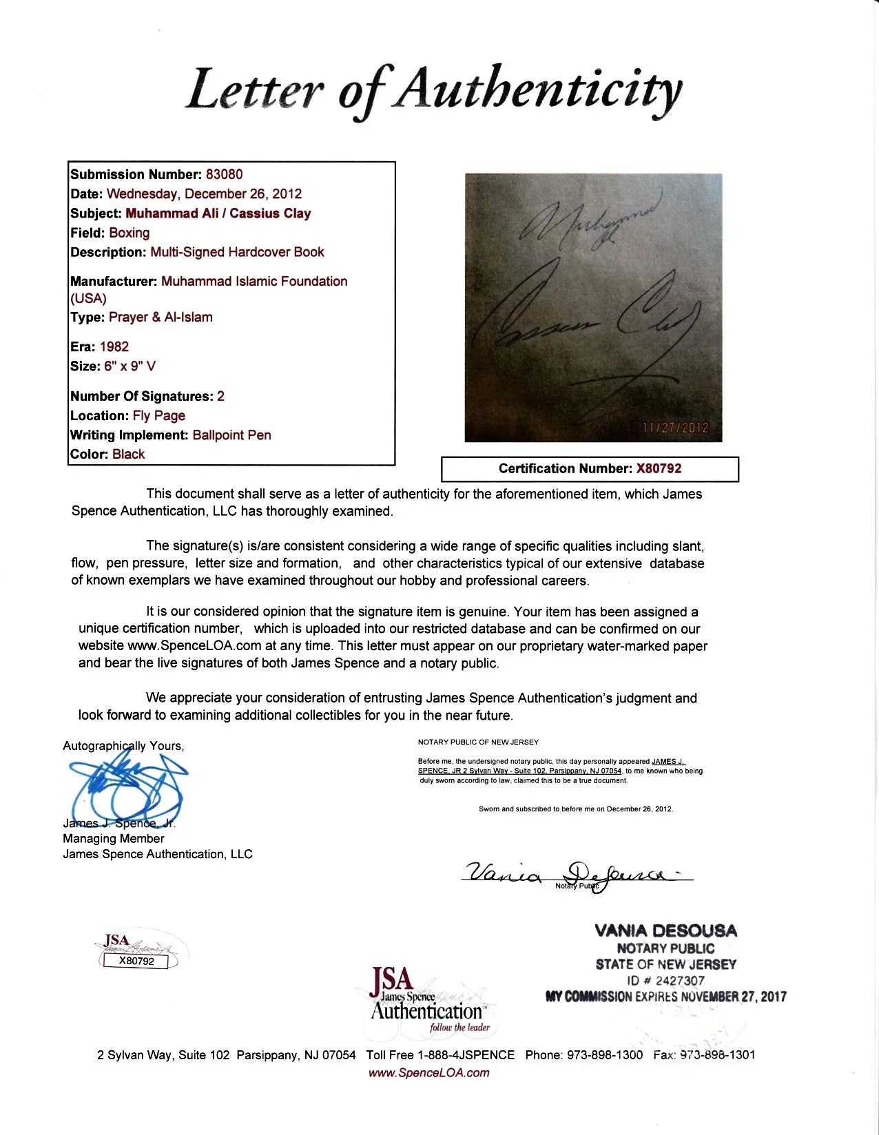 Muhammad Ali Cassius Clay dual signed book page BGS slab JSA LOA - AutographsForSale.com