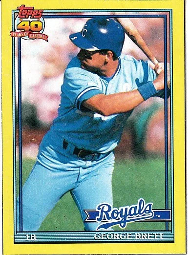 George Brett Kansas City Royals 1991 Topps Box Bottom card - AutographsForSale.com