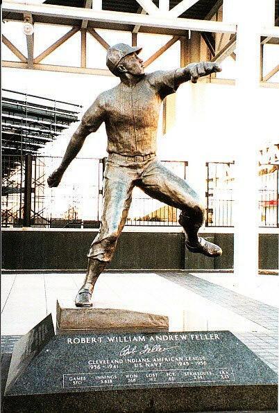 Bob Feller Statue 4x6 postcard - AutographsForSale.com