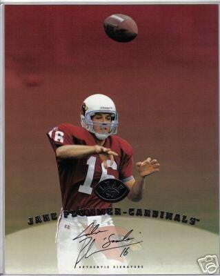 Jake Plummer certified autograph Arizona Cardinals 1997 Leaf 8x10 photo card - AutographsForSale.com