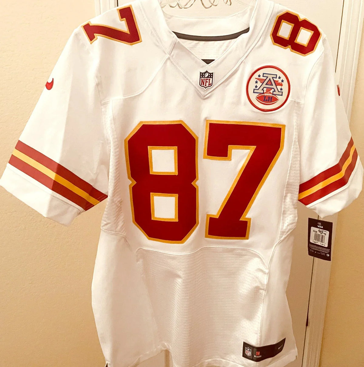 Travis Kelce Kansas City Chiefs Nike Elite game model jersey - AutographsForSale.com