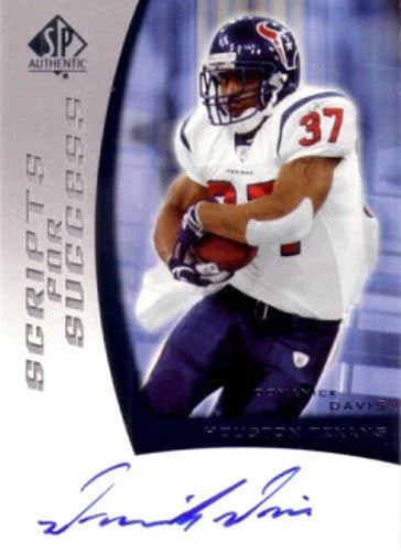 Domanick Davis certified signed Houston Texans 2005 Upper Deck SP Authentic card - AutographsForSale.com