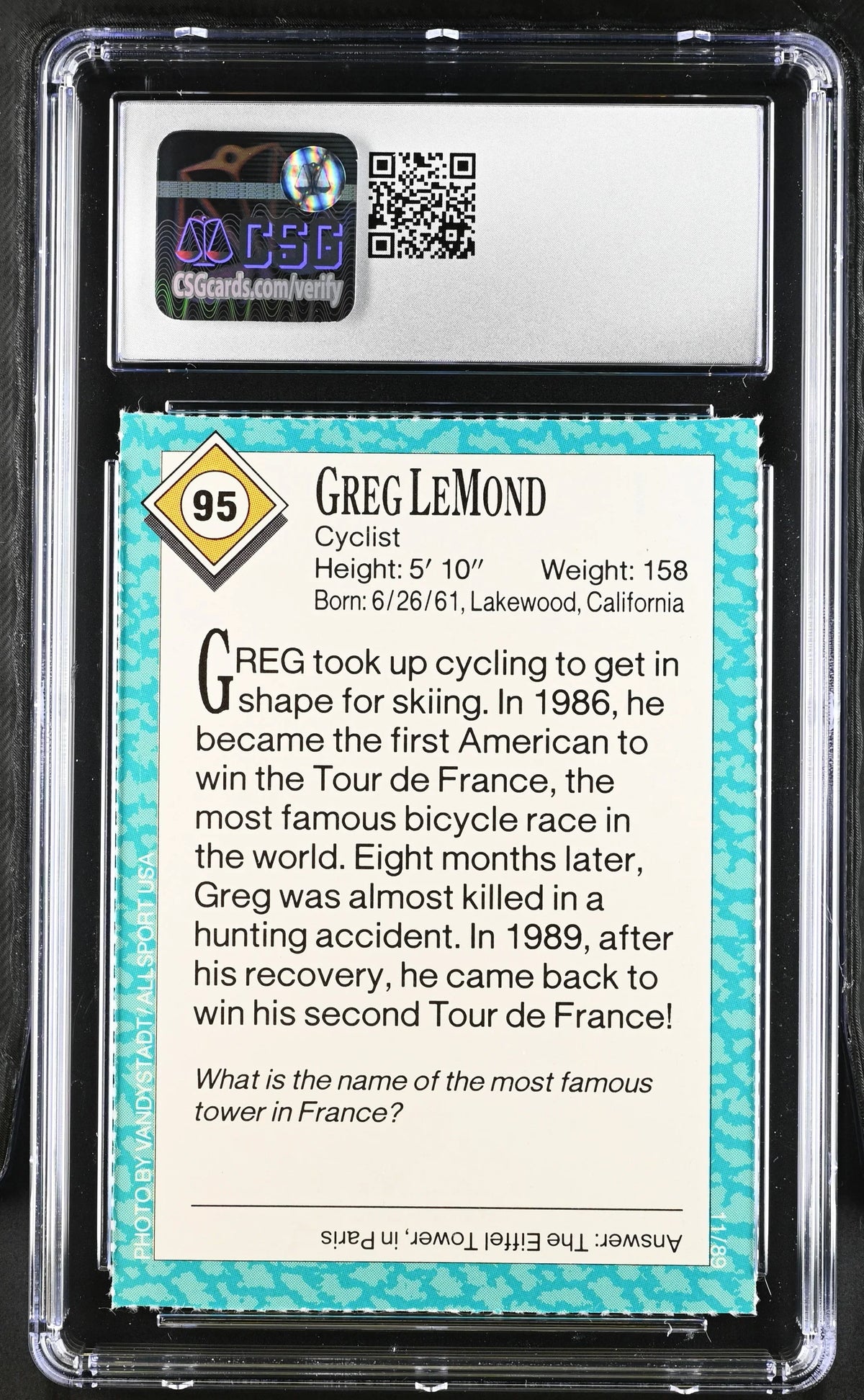 Greg LeMond 1989 SI for Kids cycling RC CSG 9 MT - AutographsForSale.com