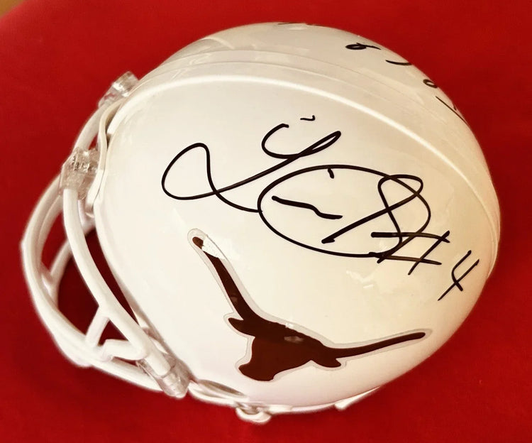 Jamaal Charles Limas Sweed signed Texas Longhorns mini helmet JSA - AutographsForSale.com