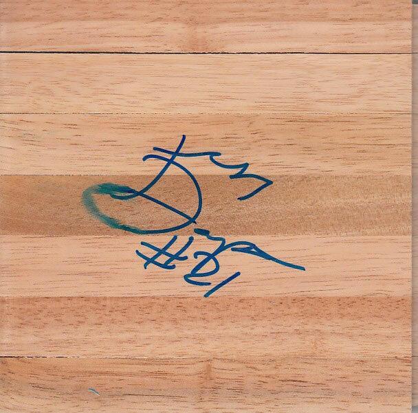 Katie Douglas signed basketball wood floor Purdue Connecticut Sun Indiana Fever - AutographsForSale.com