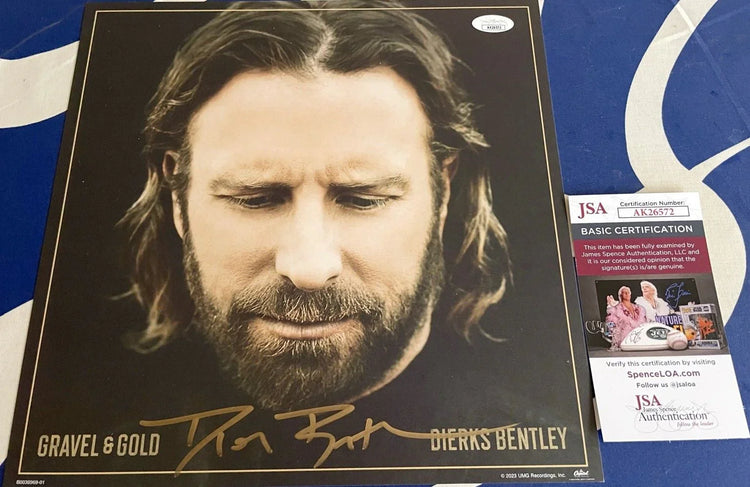 Dierks Bentley signed Gravel & Gold LP Record insert 11x11 photo JSA - AutographsForSale.com