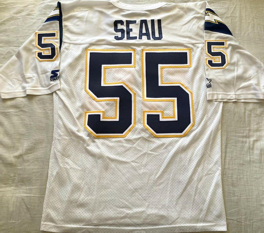 Junior Seau San Diego Chargers 1990s Starter white jersey - AutographsForSale.com