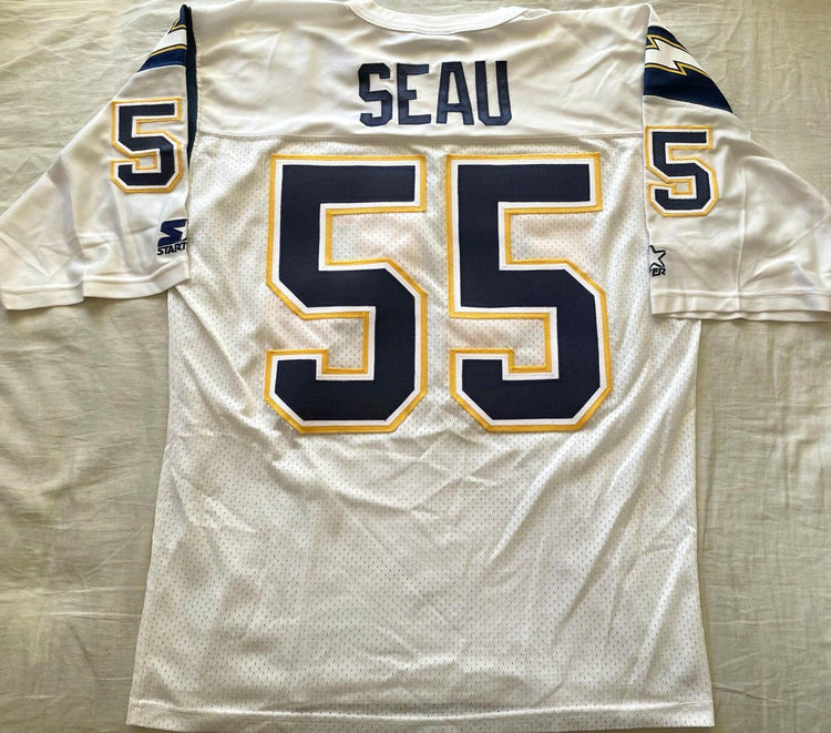 Junior Seau San Diego Chargers 1990s Starter white jersey - AutographsForSale.com
