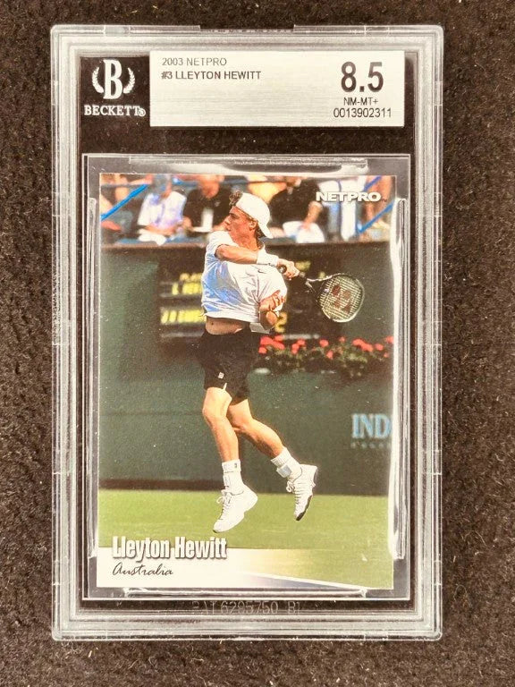 Lleyton Hewitt 2003 NetPro tennis Rookie Card BGS Graded 8.5 - AutographsForSale.com